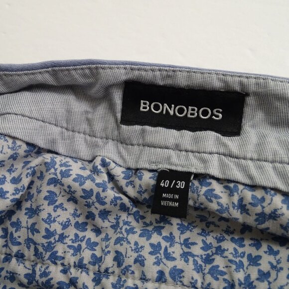 Bonobos Slim Fit Chino Pants Men Size 40 x 30 Blue Zipper Fly Pockets Casual - Picture 4 of 12